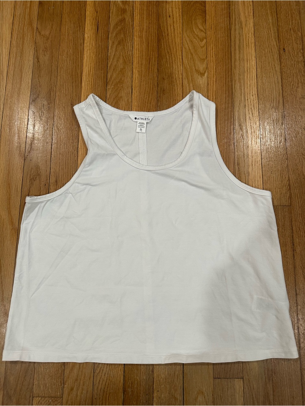 Women’s Athleta With Ease Size XL White Cropped Casual Tank Top Workout Yoga